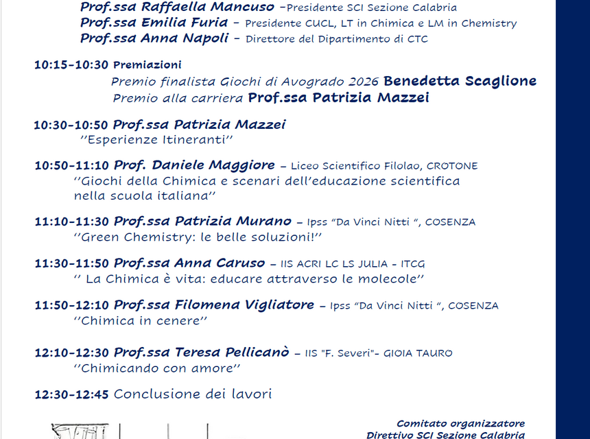 Evento Chimica in formAZIONE-28 marzo 2026
